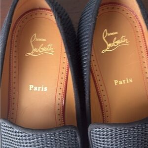 Authentic CHRISTIAN LOUBOUTIN Dandelion Silk-Crepe Loafers. Light use, size 11